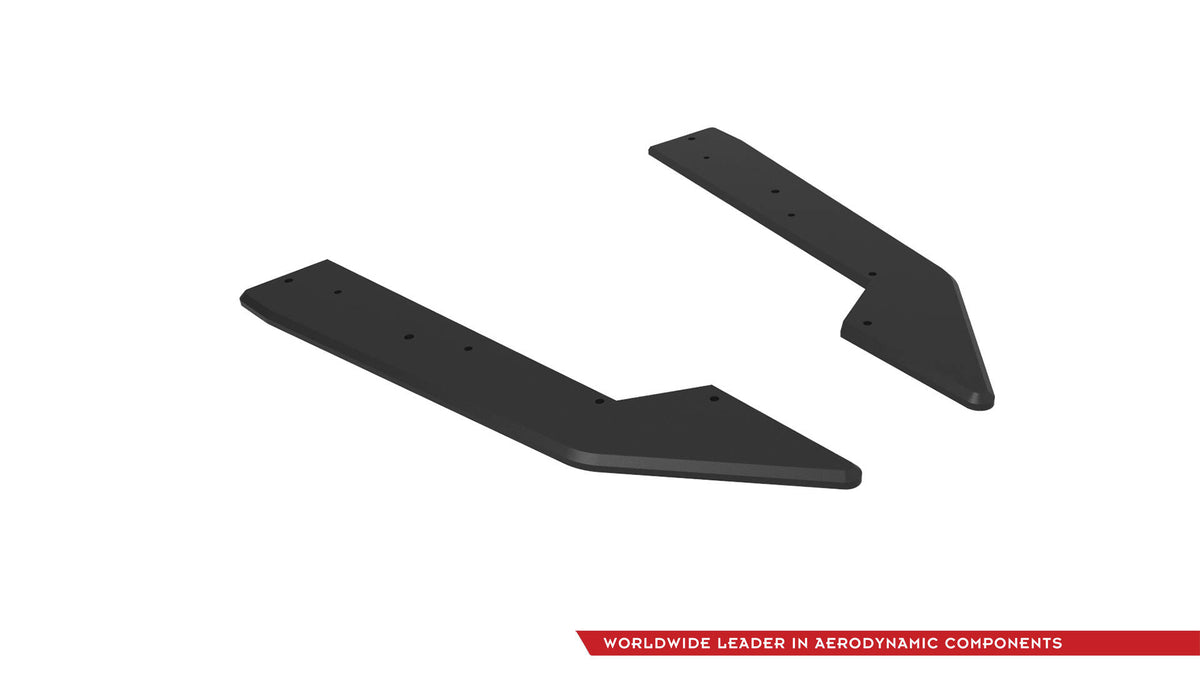Sideflap bak montert på Ford Mustang GT Mk7, sidevisning av støtfanger