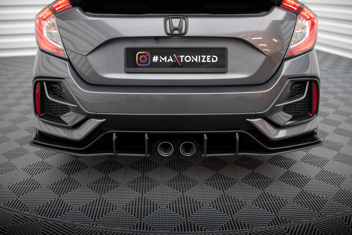 Sidesplittere bak Street Pro til Honda Civic Sport Mk 10 Facelift i matt sort ABS-plast