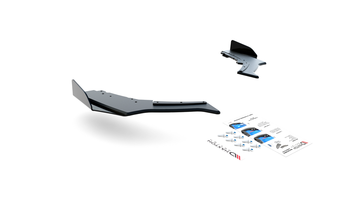 Sideflaps bak BMW F20 M140I V.3 i vinkel som viser passform mot original støtfanger
