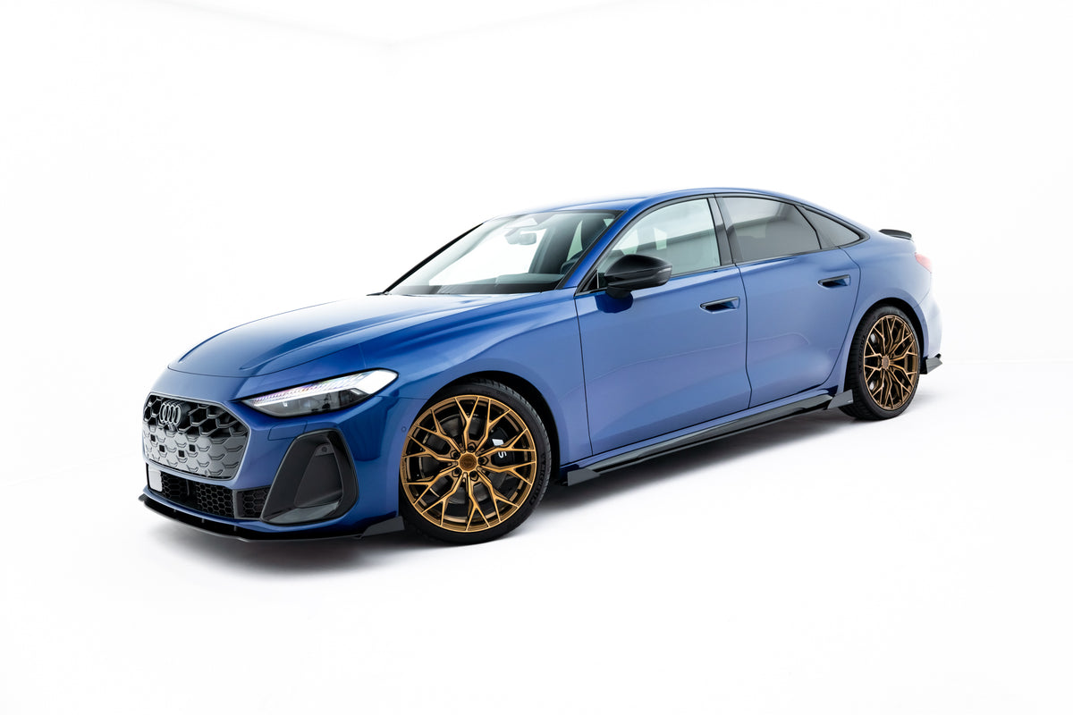 Nærbilde av 10 mm ABS-kant på sideskjørt diffuser til Audi A5 B10