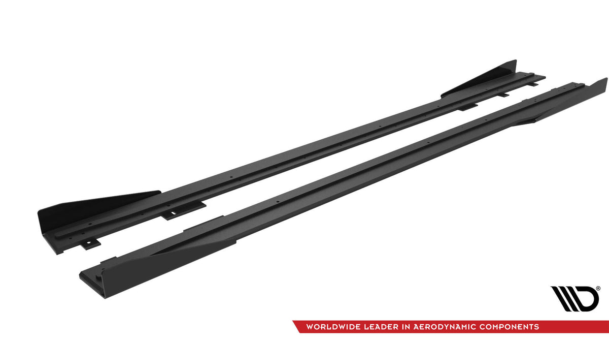 Komplett sett med sideskjørt diffusers og monteringssett for Ford Mustang Dark Horse Mk7