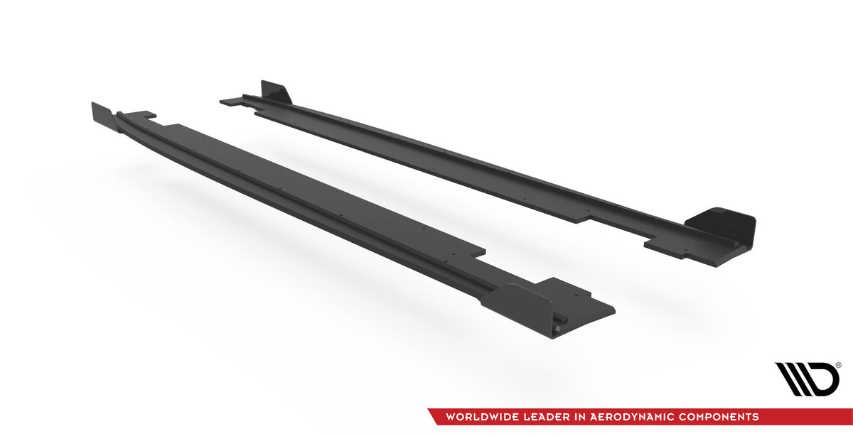 Maxton Design sideskjørt i blank svart for Hyundai i20 N MK3, sett ovenfra