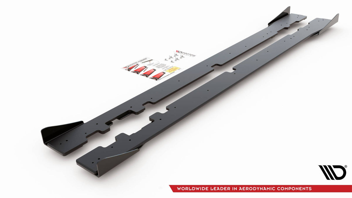 Street Pro Sideskjørt Diffusorer + Flaps Mercedes C43 Coupe C205 - MEC20543AMGCNC-SD1B+SRF1G