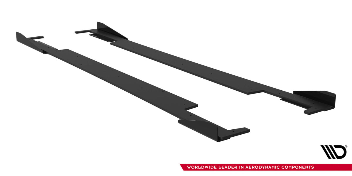 Street Pro Sideskjørt med Flaps V1 Subaru Impreza WRX STI Facelift - SUIM3FWRXSTICNC-SD1B+SF1G