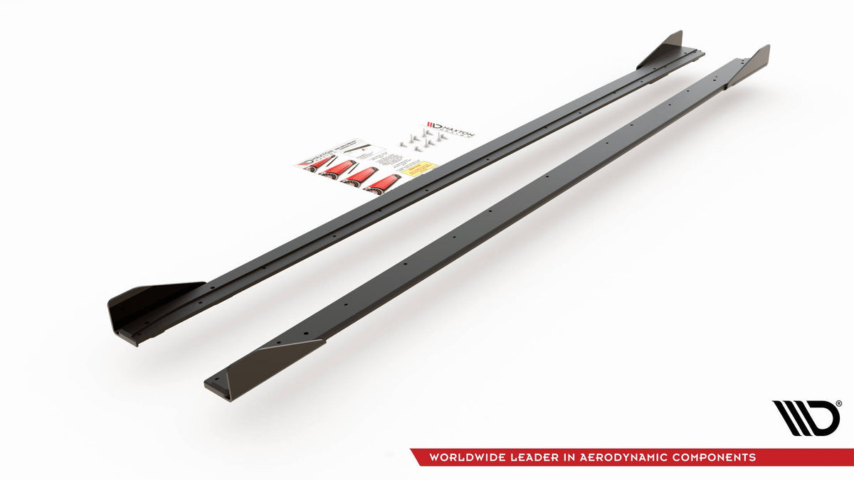 Street Pro Sideskjørt Diffusorer + Flaps VW Polo GTI Mk6 - VWPO6GTICNC-SD3B+SF1G