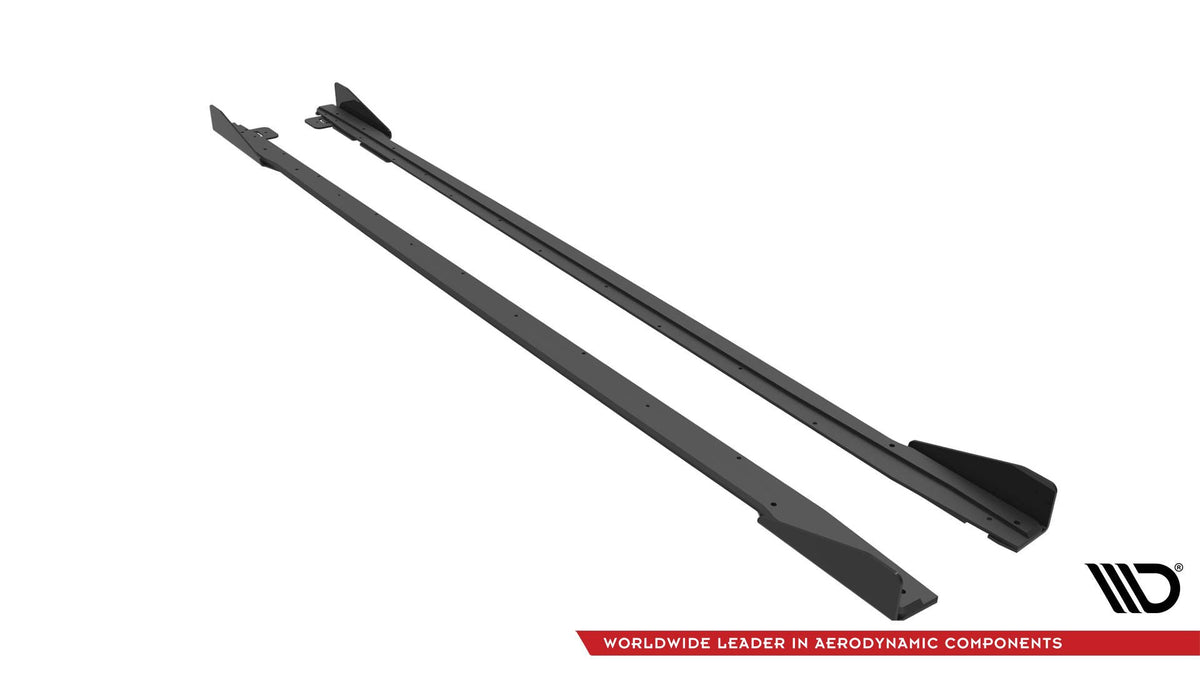 Maxton Street Pro sideskjørt-diffuser til Mustang GT Facelift vist fra skrå vinkel