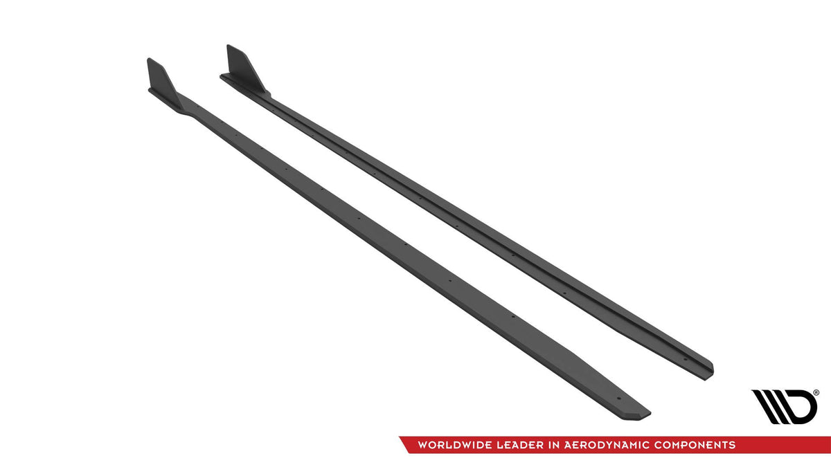 Maxton Design Street Pro sideskjørt V.2 for Mustang GT vist med monteringssett
