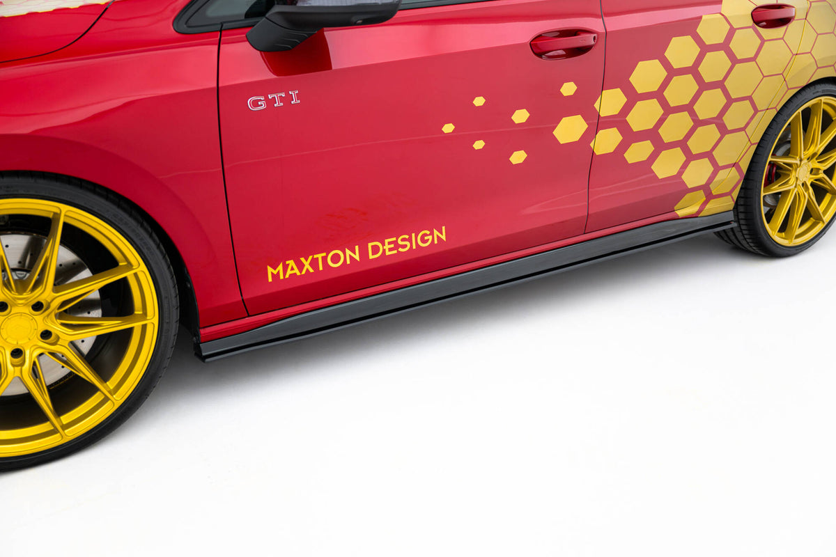 Sideskjørt diffusers til Volkswagen Golf GTI Clubsport Mk8 Facelift i matt svart ABS
