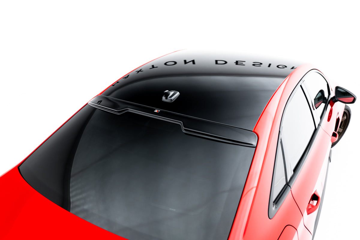 Blank sort ABS-bakrutespoiler til Audi RS3 Sedan 8Y bakfra