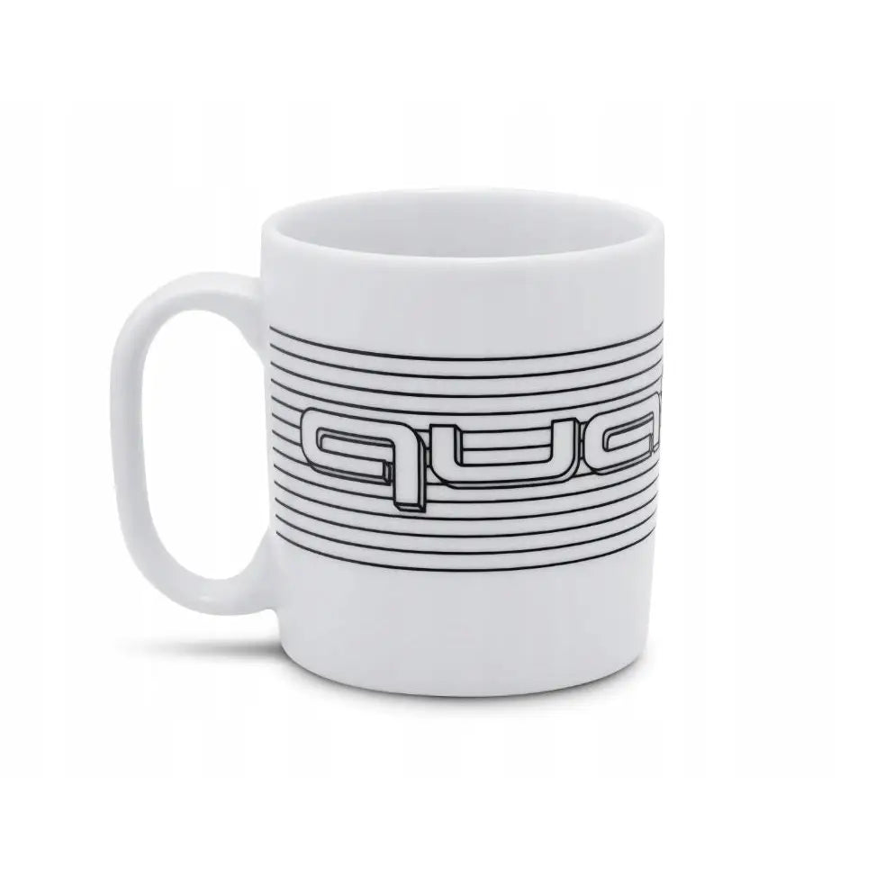 Porselenskopp Audi Quattro Hvit med Logo - Offisiell Forhandler