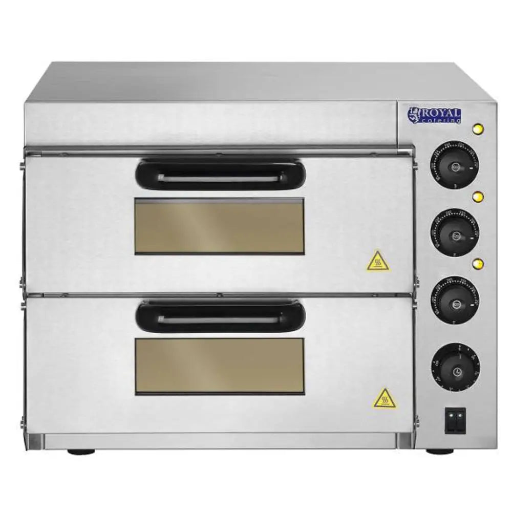 Profesjonell Dobbel Pizzaovn 2 x 40cm 3000w 230v Royal Catering
