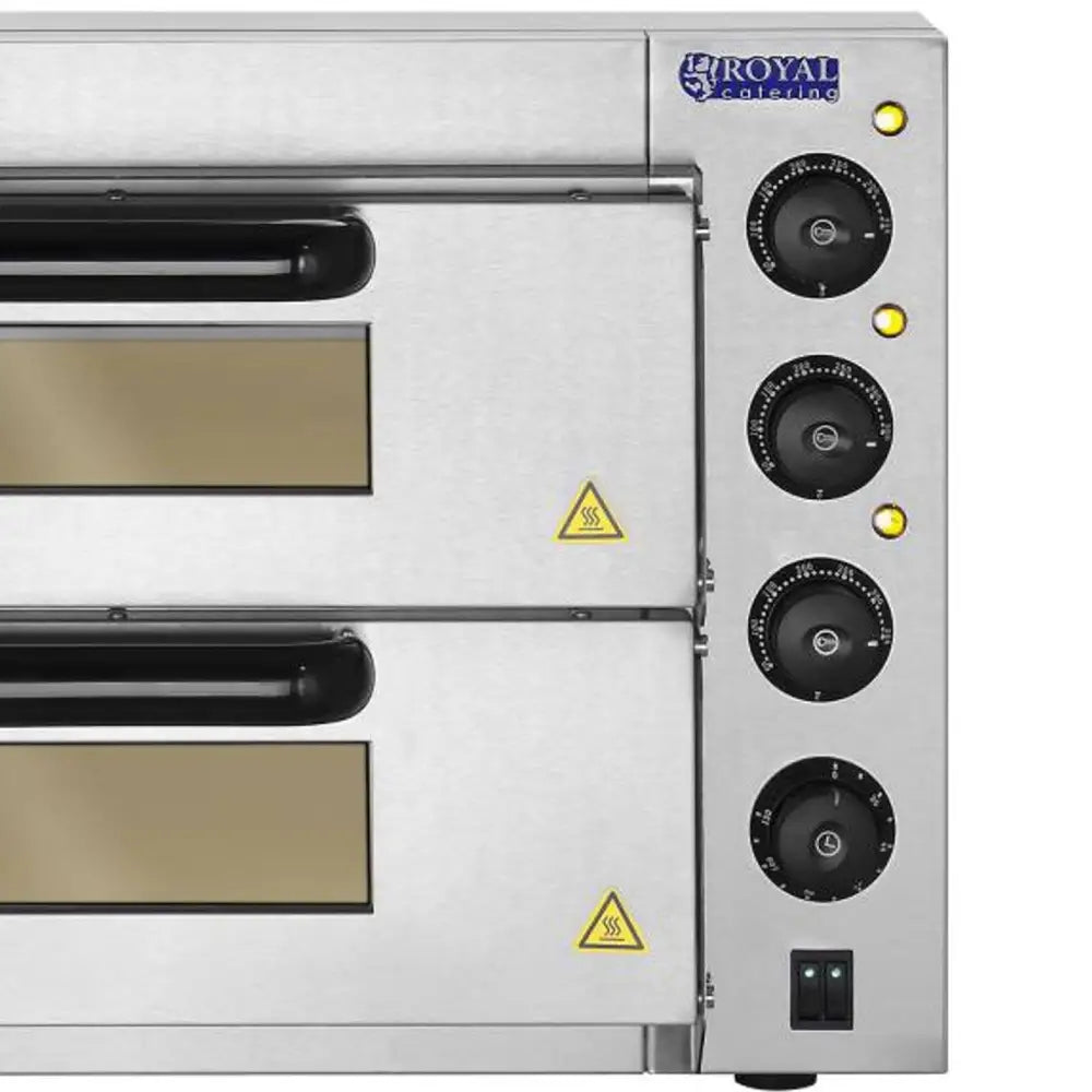 Profesjonell Dobbel Pizzaovn 2 x 40cm 3000w 230v Royal Catering