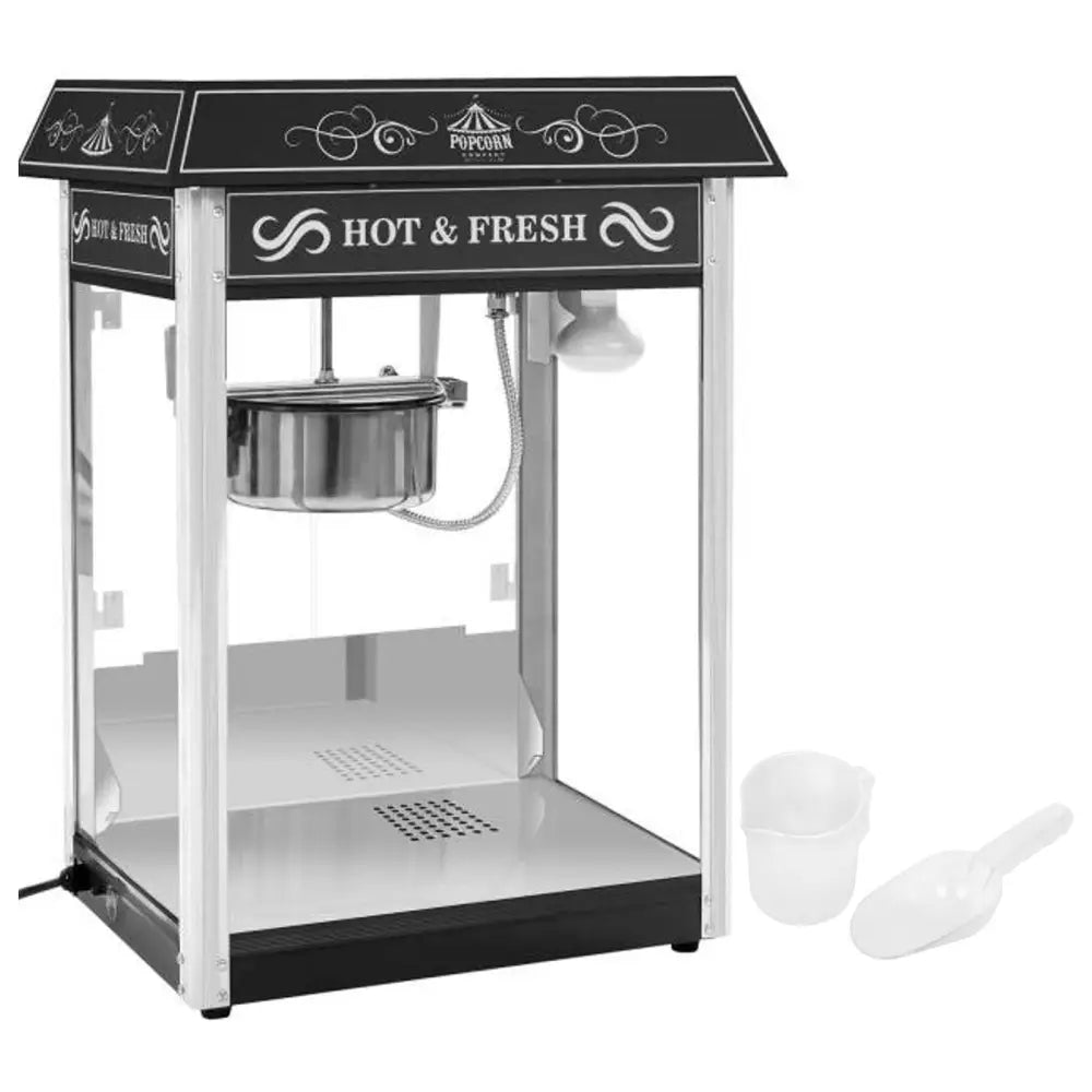 Profesjonell Effektiv Popcornmaskin 230v 1.6 Kw Svart