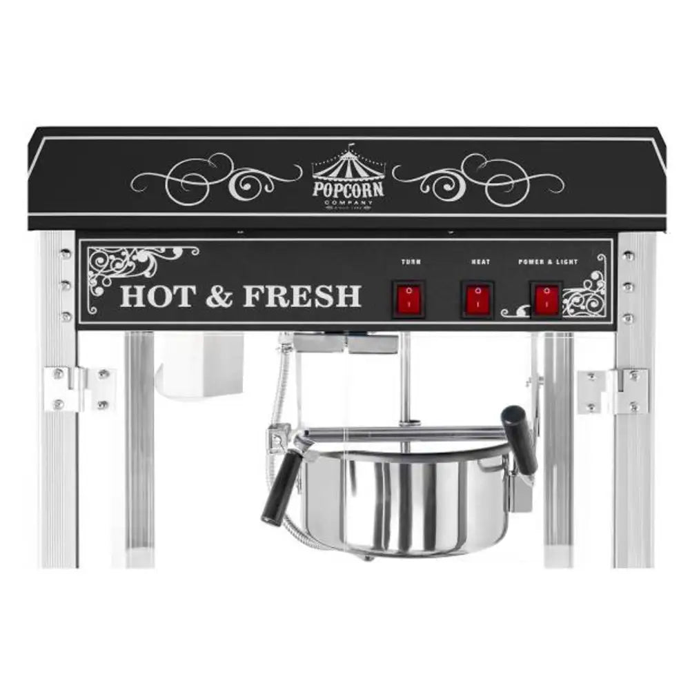 Profesjonell Effektiv Popcornmaskin 230v 1.6 Kw Svart