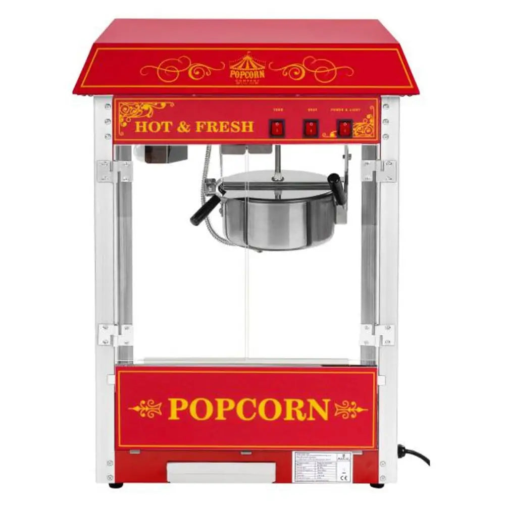 Profesjonell Effektiv Popcornmaskin 230v 1.6kw Rød