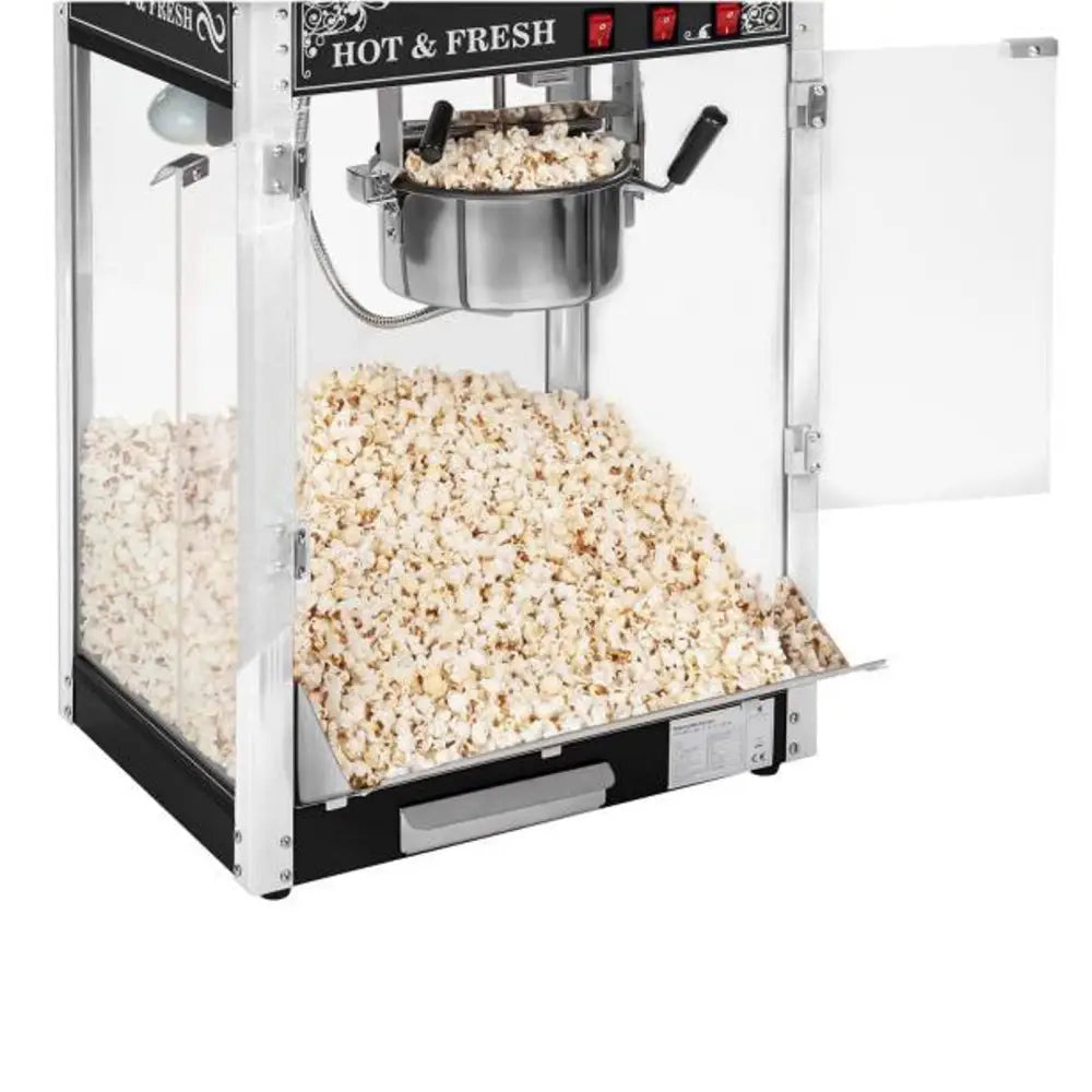 Profesjonell Effektiv Popcornmaskin på Vogn 230v 1.6kw Svart