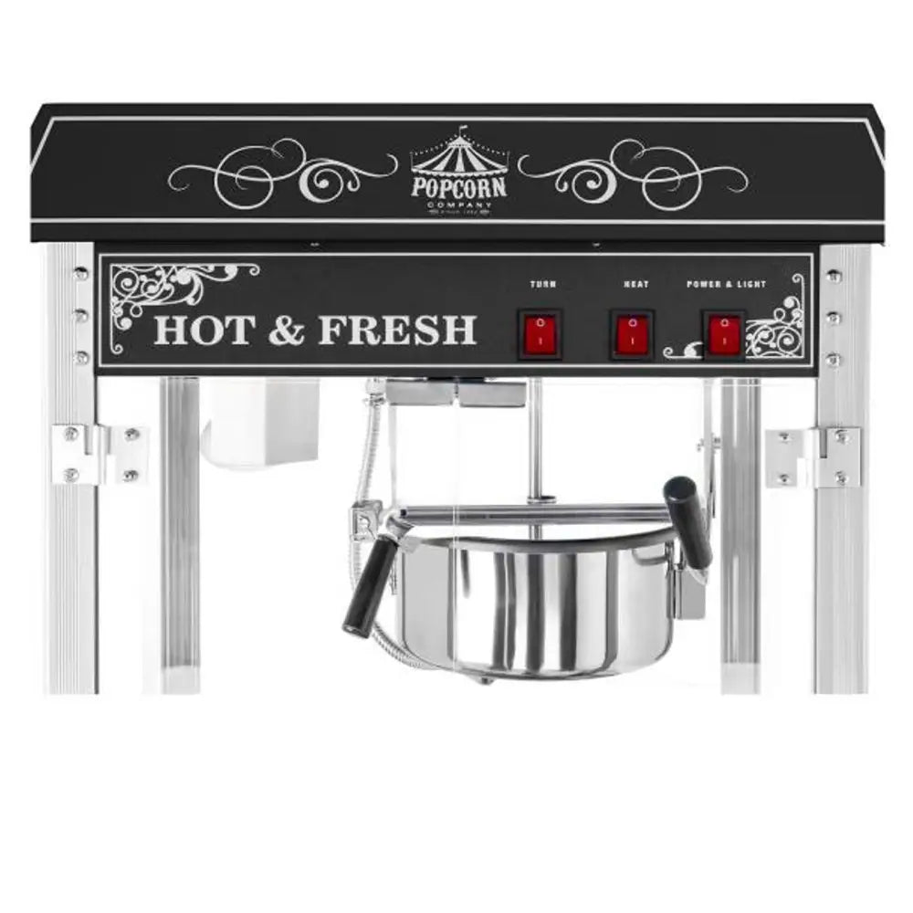 Profesjonell Effektiv Popcornmaskin på Vogn 230v 1.6kw Svart