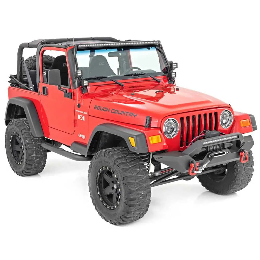 Progi Sidelåser Rough Country Nerf Steps - Jeep Wrangler Tj 97-06