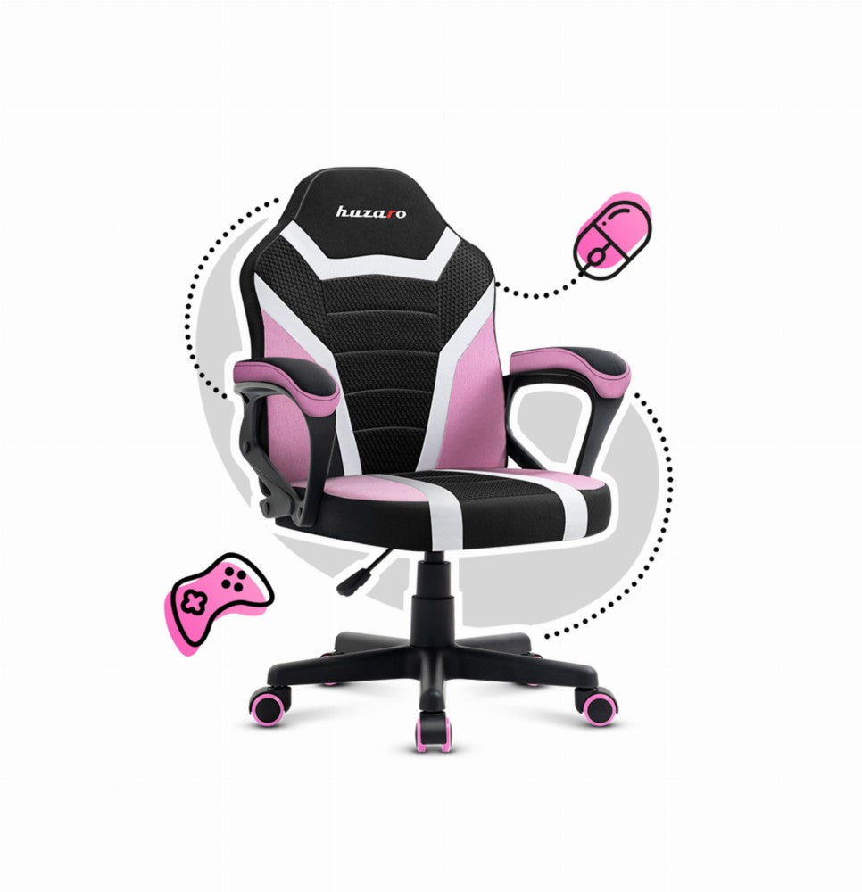 Ranger 1.0 Pink Mesh barnegjamingstol – sidevisning med rygg
