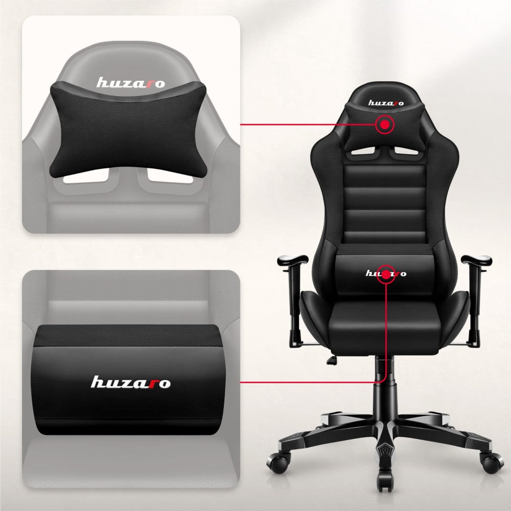 Huzaro Ranger 6.0 Svart – justerbare armlener, sett fra siden
