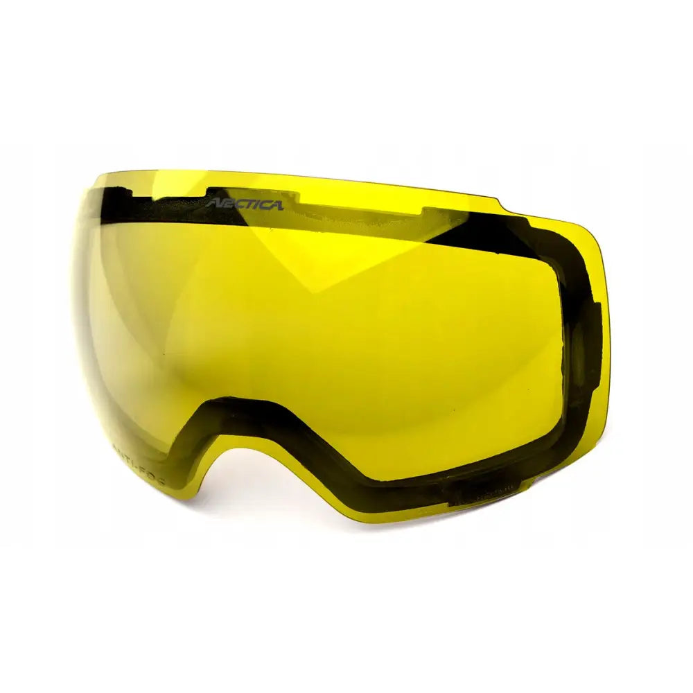 Rask Magnetisk Goggle Arctica G, gul buet linse med sorte kanter og logo, sett skrått forfra.