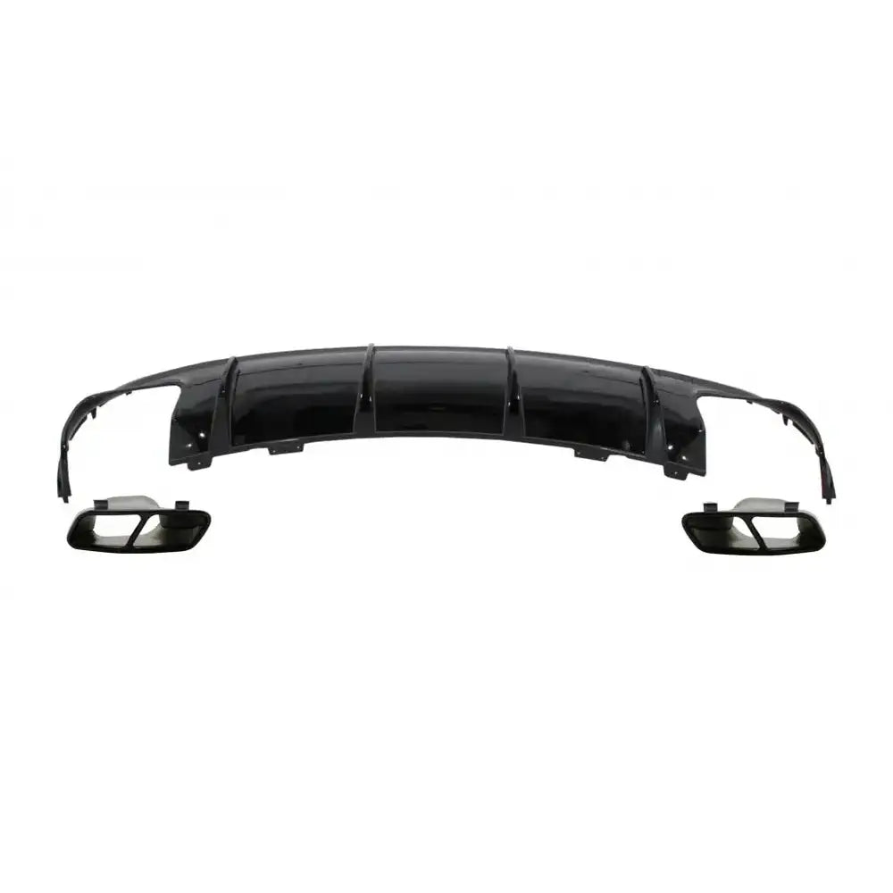 Rear Bumper Air Diffuser With Exhaust Muffler Tips Suitable for Mercedes Cla W117 X117 Shooting Brake (2013-2018)
