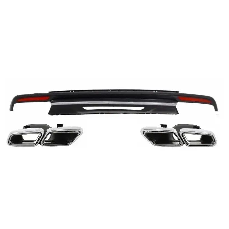 Rear Bumper Diffuser & Exhaust Muffler Tips Suitable for Mercedes S-class W222 (2013-06.2017) S63 Design