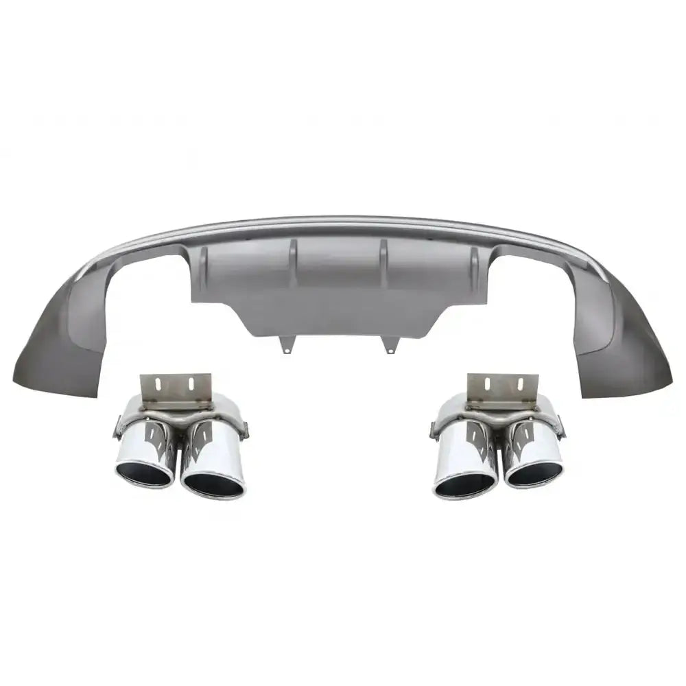 Rear Bumper Spoiler Valance Diffuser Double Outlet Suitable for Audi Q5 8r Facelift (2013-2016) Standard Bumper Se