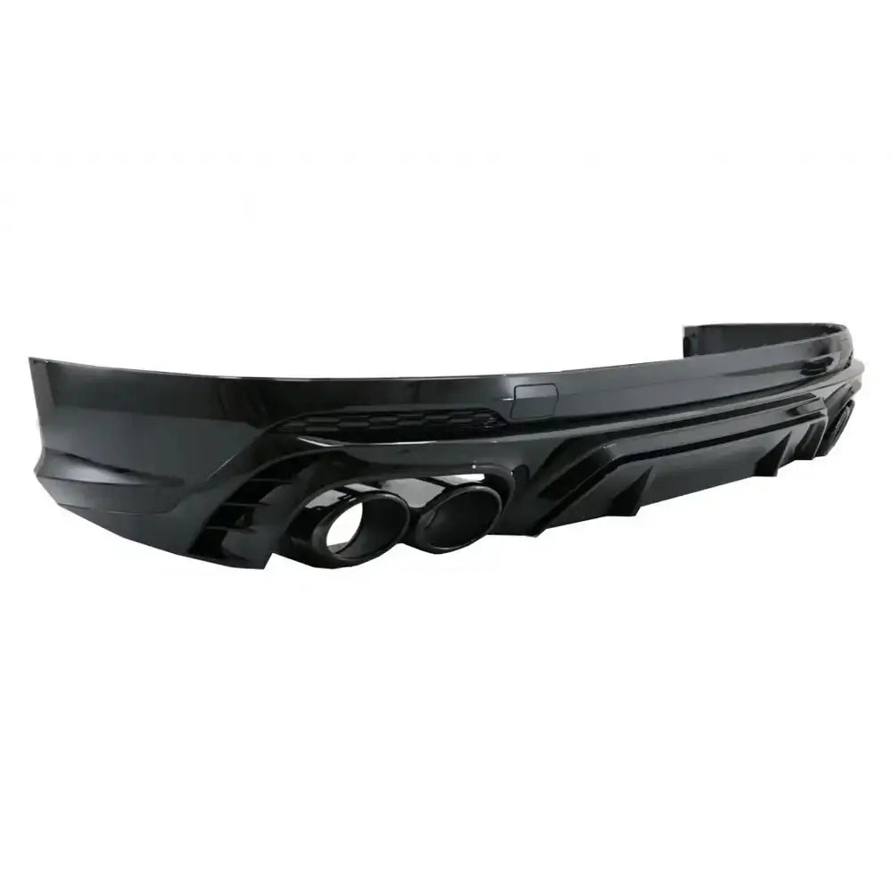 Rear Bumper Spoiler Valance Diffuser Double Outlet Suitable for Audi Q5 Suv Fy S-line (2018-2020) Black Tips