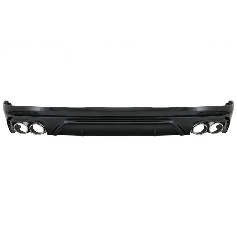 Rear Bumper Spoiler Valance Diffuser Double Outlet Suitable for Audi Q5 Suv Fy S-line (2018-2020) Silver Tips