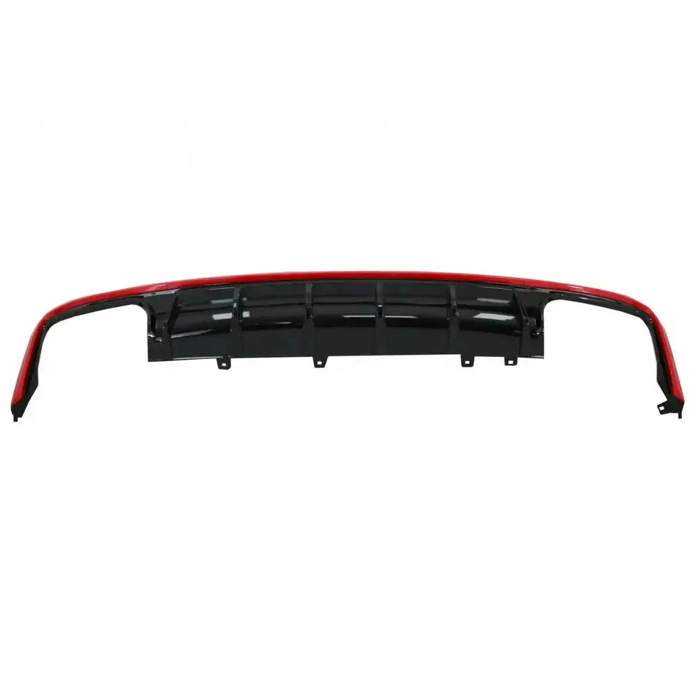 Rear Bumper Valance Diffuser & Exhaust Tips Suitable for Audi A6 C8 4k Avant Sedan (2018-up) S6 Design Red
