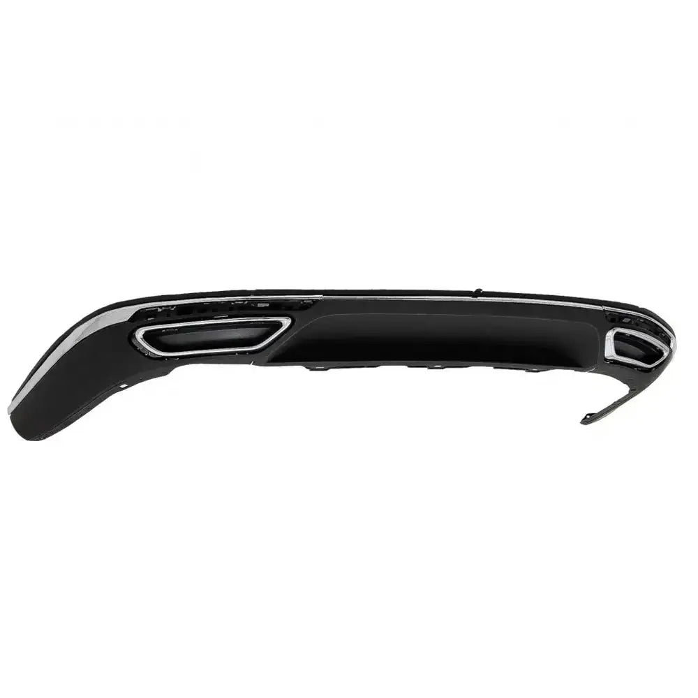 Rear Bumper Valance Diffuser Suitable for Vw Passat B8 3g (2015-2019) r Line Design Twin Exhaust Chrome Finish