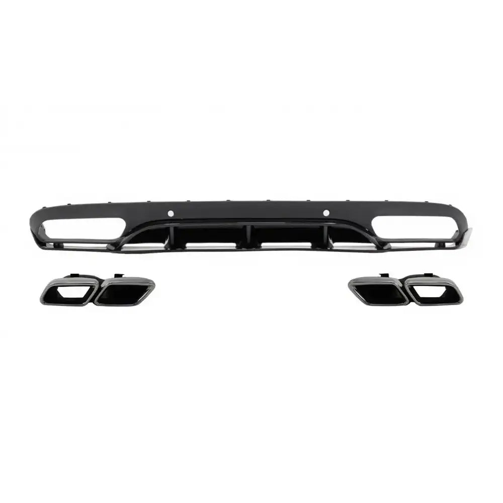 Rear Bumper Valance Diffuser With Exhaust Muffler Tips Suitable for Mercedes C-class C205 A205 Coupe Cabriolet