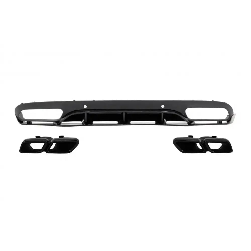 Rear Bumper Valance Diffuser With Exhaust Muffler Tips Suitable for Mercedes C-class C205 A205 Coupe Cabriolet
