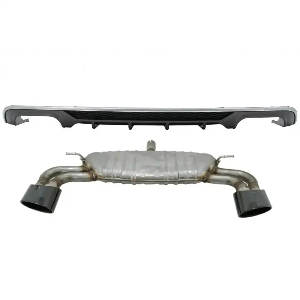 Rear Bumper Valance Diffuser With Exhaust System Suitable for Audi A3 8v Facelift Sedan Convertible (2016-2019)