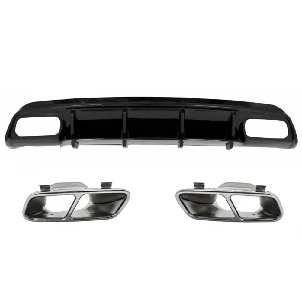 Rear Diffuser Black Edition With Muffler Tips Suitable for Mercedes A-class W176 (2012-2018) A45 Facelift Design