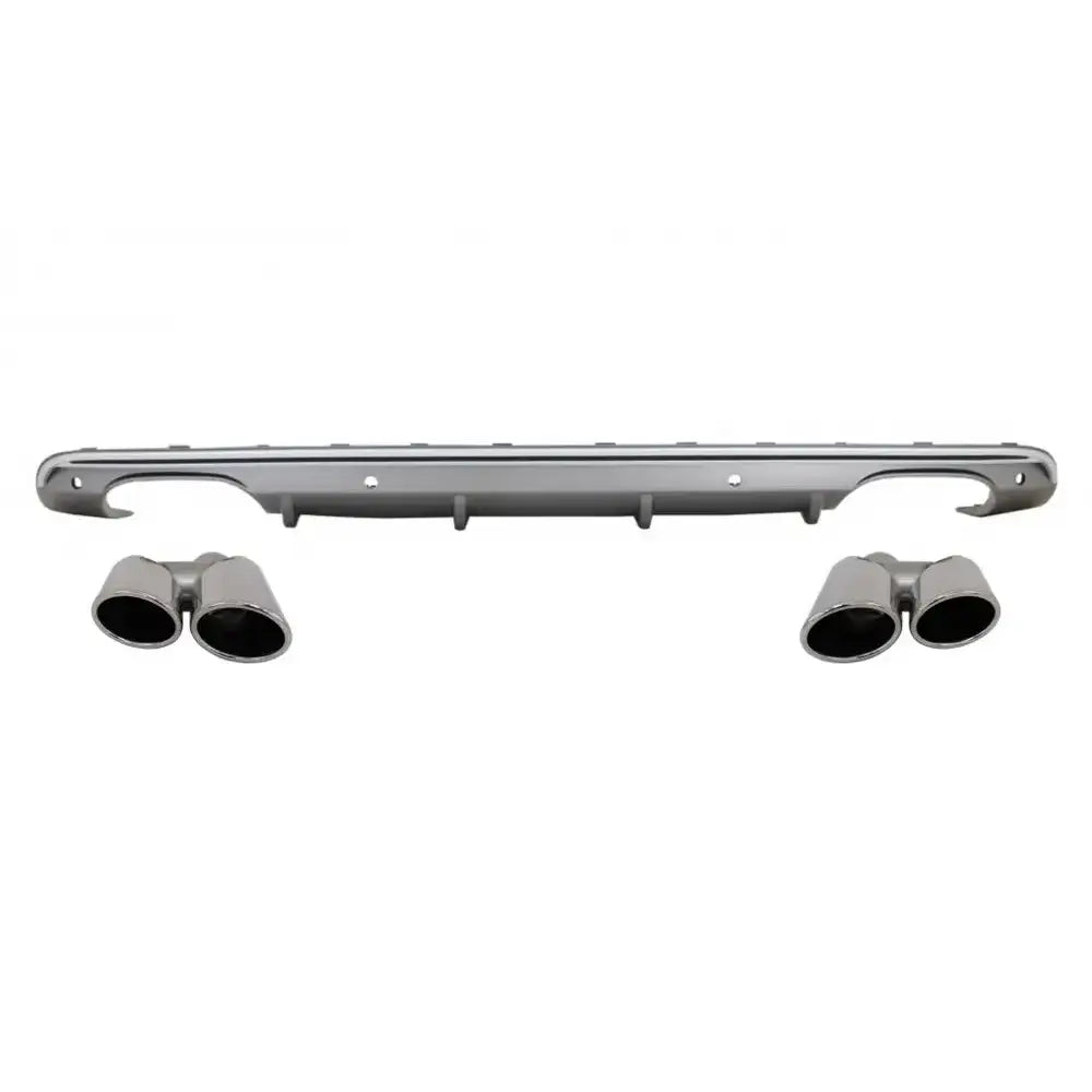 Rear Diffuser Double Outlet With Exhaust Muffler Tips Suitable for Audi Q5 8r Facelift (2009-2016) S-line Bumper