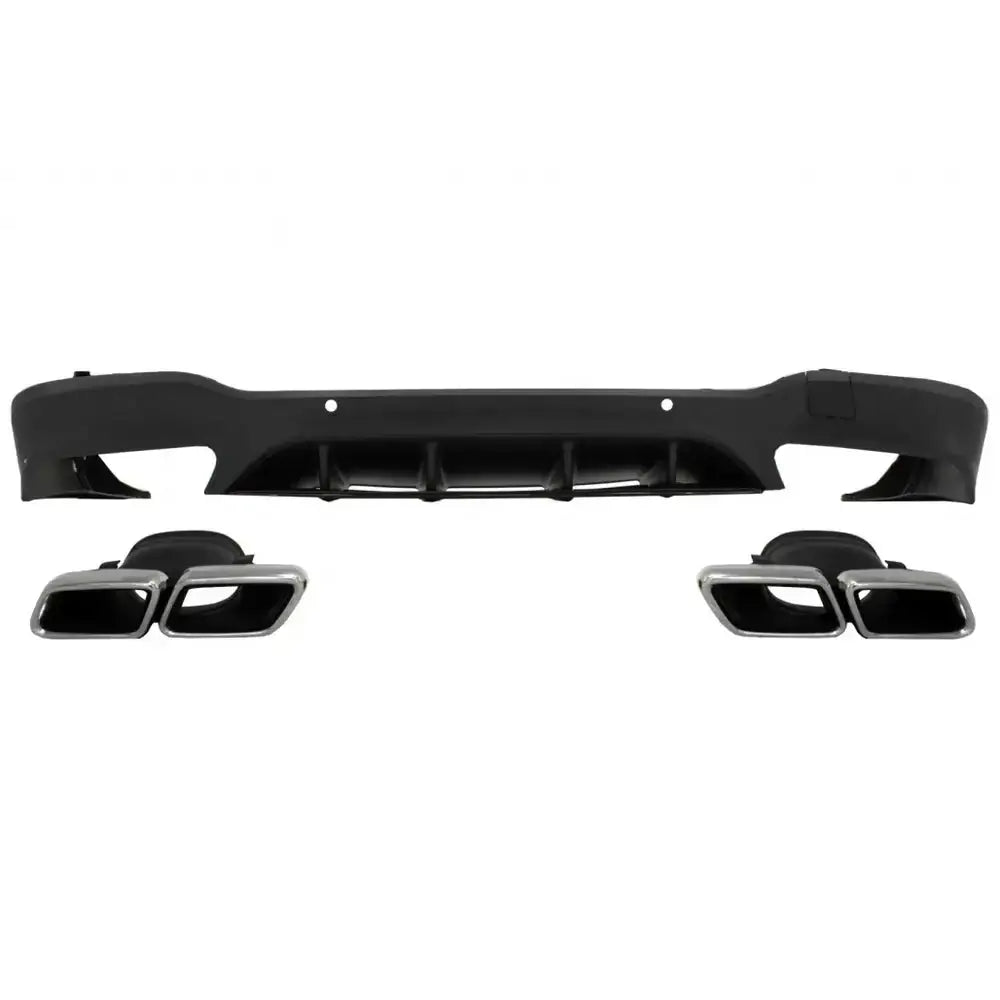 Rear Diffuser Suitable for Mercedes Glc X253 Suv (2015-up) Glc63 Exhaust Muffler Tips Silver