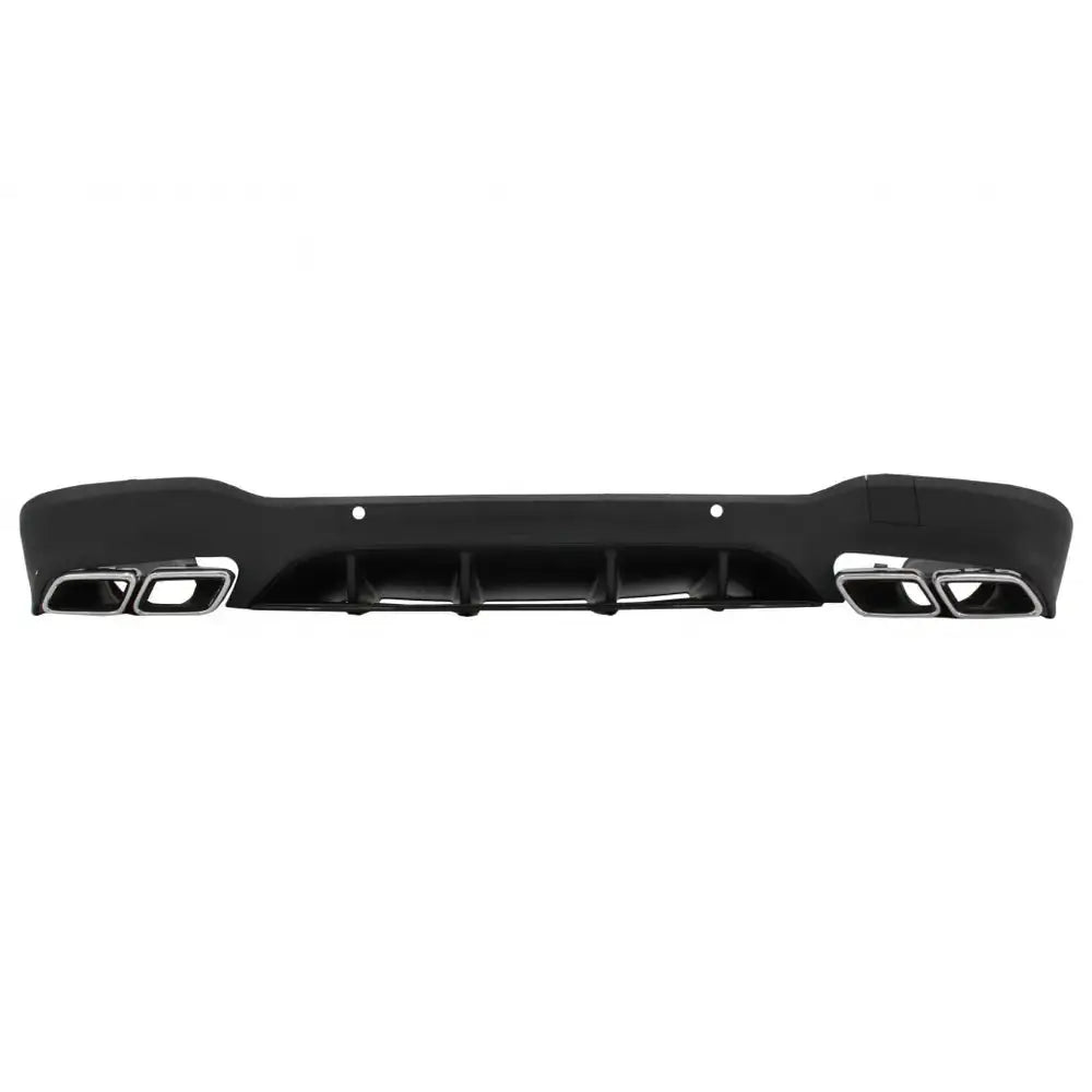 Rear Diffuser Suitable for Mercedes Glc X253 Suv (2015-up) Glc63 Exhaust Muffler Tips Silver