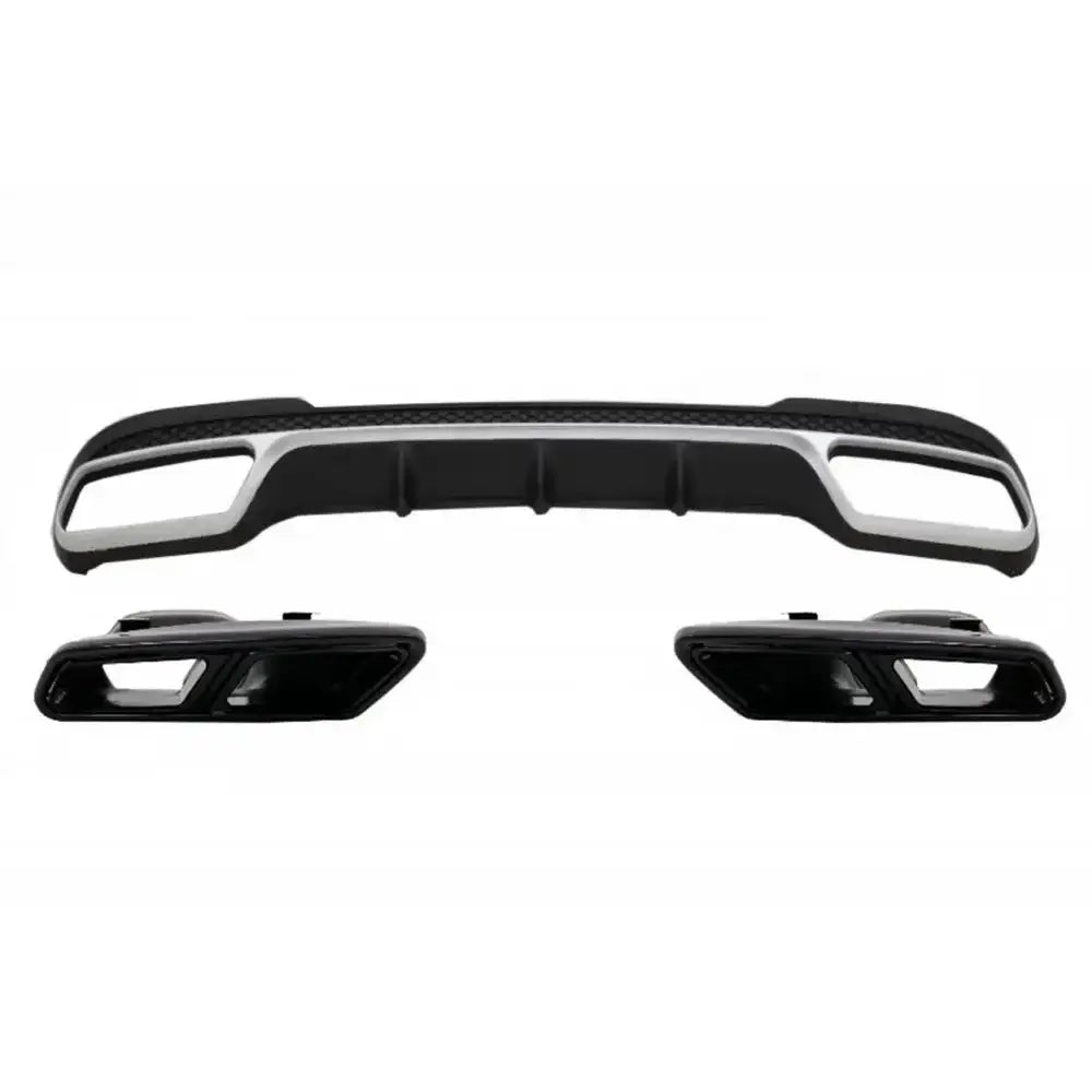 Rear Diffuser With Exhaust Muffler Tips Black Suitable for Mercedes E-class W212 S212 Facelift (2013-2016) Only Sport