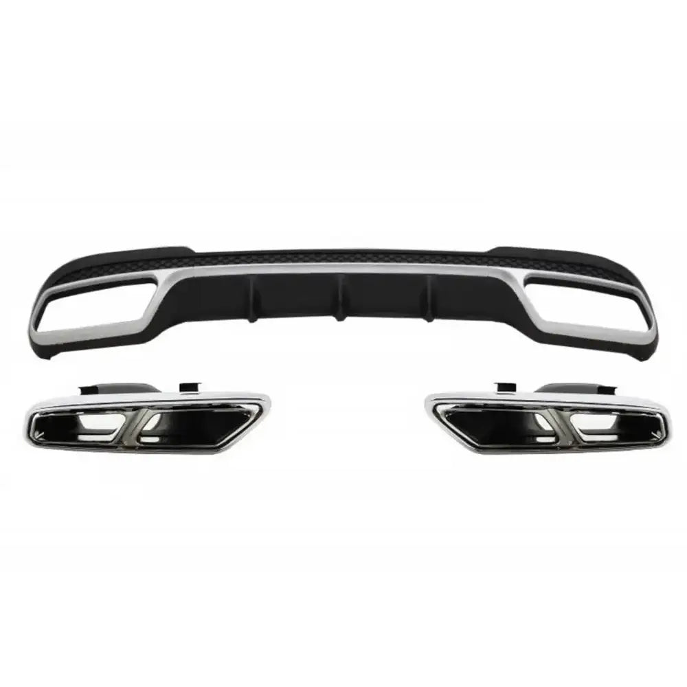 Rear Diffuser With Exhaust Muffler Tips Suitable for Mercedes E-class W212 S212 Facelift (2013-2016) Only Sport Package