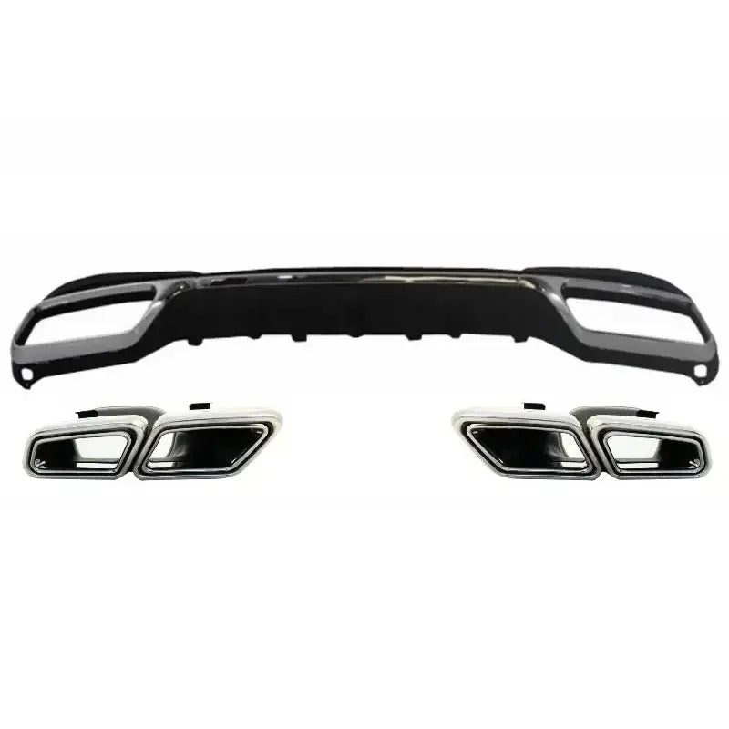 Rear Diffuser With Exhaust Muffler Tips Suitable for Mercedes E-class W212 S212 Facelift (2013-2016) Only Sport Package