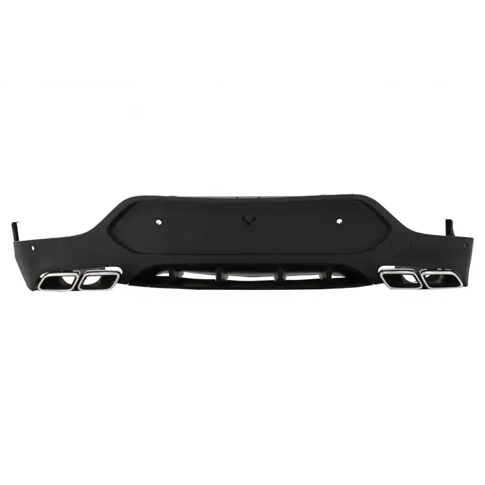 Rear Diffuser With Exhaust Muffler Tips Suitable for Mercedes Glc Coupe C253 Sport Line (2015-2019) Glc63 Design Silver