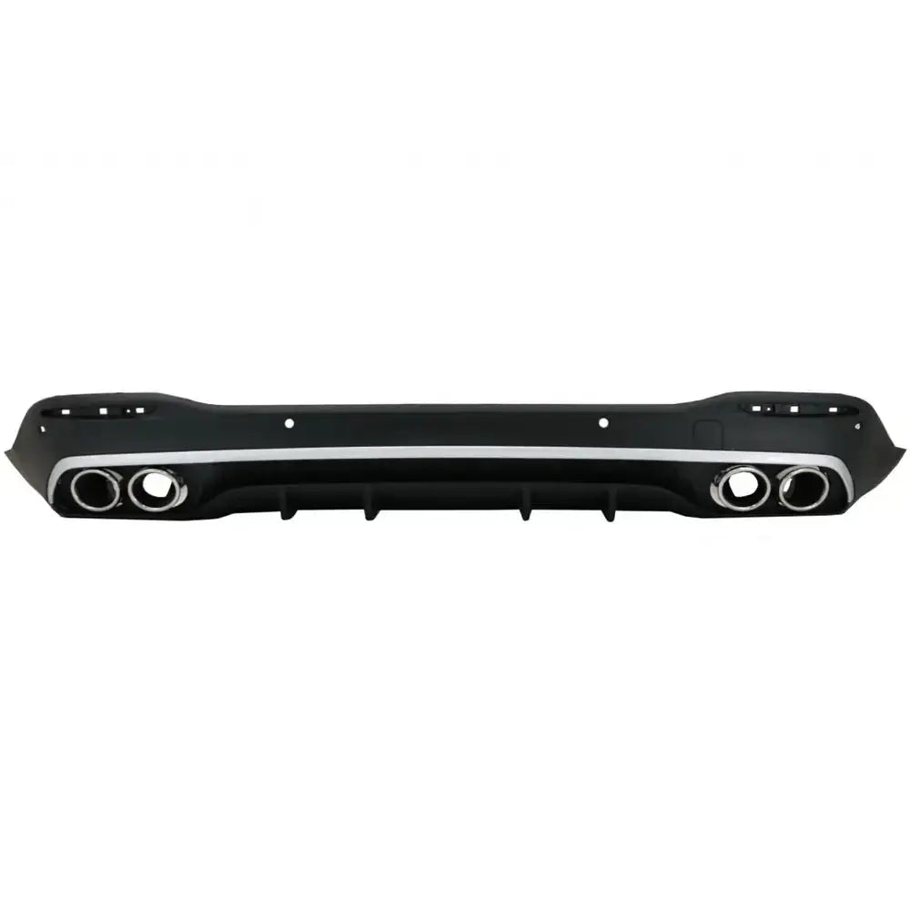 Rear Diffuser With Silver Exhaust Muffler Tips Suitable for Mercedes Gle W167 Suv V167 Sport Line (2019-up) Gle53 Design