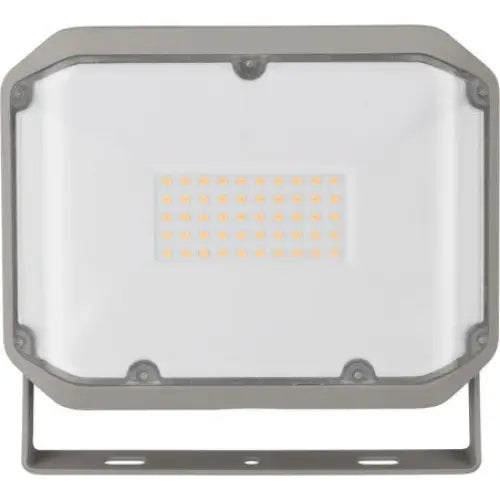 LED-reflektor AL 3000, frontbilde som fremhever grå ramme, hvit front og synlige gule lysdioder.