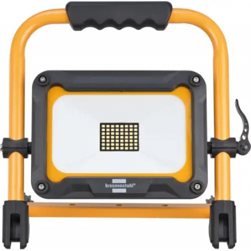 Reflektor LED JARO 3010 MA, frontbilde som viser gul ramme, sort håndtak og LED-panel med justerbare fester.