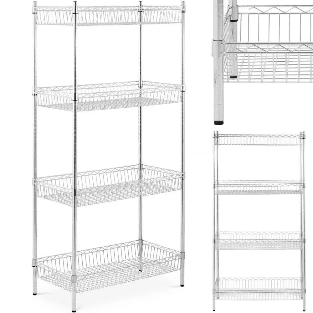 Regal Trådmetall til Garderobeplass 4 Kurver 90 x 45 x 180 Cm 200 Kg