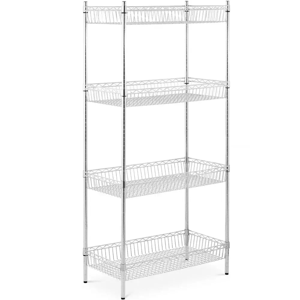 Regal Trådmetall til Garderobeplass 4 Kurver 90 x 45 x 180 Cm 200 Kg