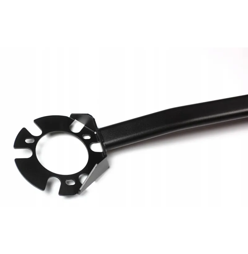 Sort pulverlakkert avstiver foran til BMW E36 6-sylinder – flatoval profil 40x20 mm