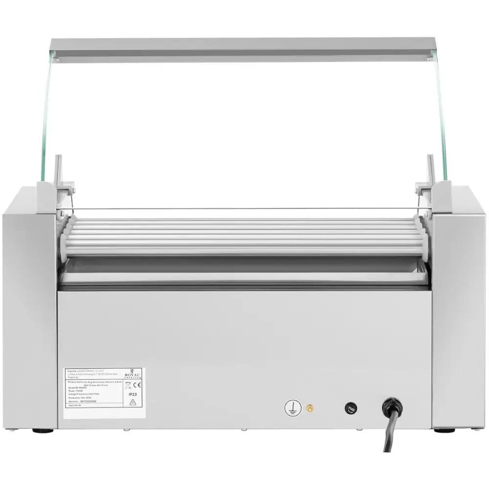 Rullende Grillpølser og Hot Dog-varmer med Skuff og Hette - 5 Ruller.